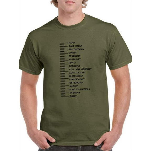 Manly Measurement T-Shirt Men -Smartprints Designs, Male XX-Large