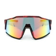 thumbnail image 1 of Manly Modern Camouflage Print Oversize Shield Wrap Plastic Sunglasses Red - Orange Mirror, 1 of 4