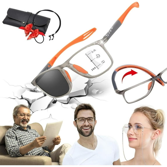 Manlykicks Sports Ultra-Light Anti-Blue Light Presbyopic Glasses, Manly Kicks Reading Glasses Men, Manlykicks Reading Glasses (+2,Orange Discoloration)