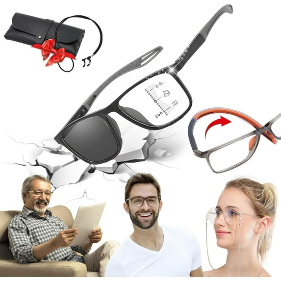 Manlykicks Sports Ultra-Light Anti-Blue Light Presbyopic Glasses, Manly Kicks Reading Glasses Men, Manlykicks Reading Glasses (+3,Black Discoloration)