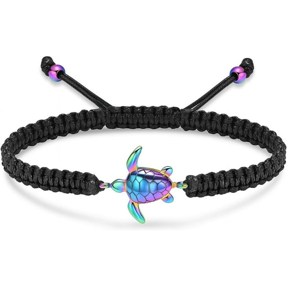 Manmade Braided Cremation Jewelry Sea Turtle Urn Bracelet for Ashes Memorial Urn Bangle for Women Men