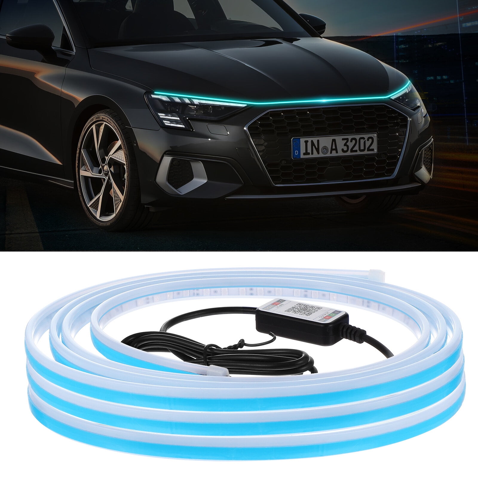 Manmeipuer 71 Inches Car Hood LED Light Strips, Car Exterior Lights
