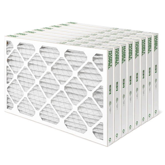 Mann+Hummel 16x25x2 MERV 8 Pleated HVAC AC Furnace Air Filters. Box of 8. (Exact Size: 15.5 x 24.5 x 1.75 Inches)