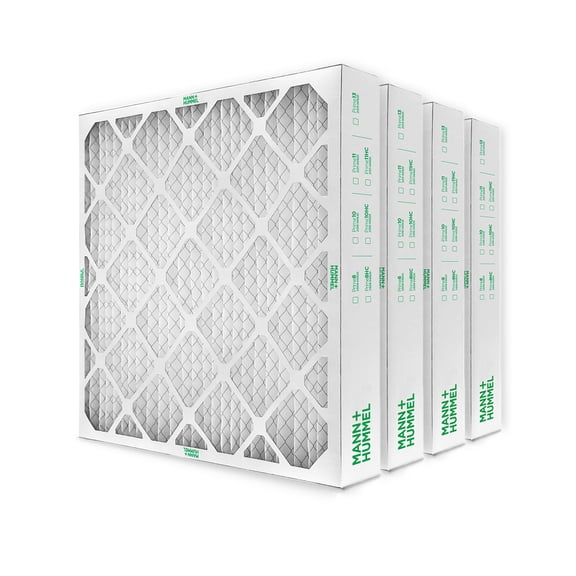 Mann+Hummel 24x24x4 MERV 8 Pleated HVAC AC Furnace Air Filters. Box of 4. (Exact Size: 23.38 x 23.38 x 3.75 Inches)