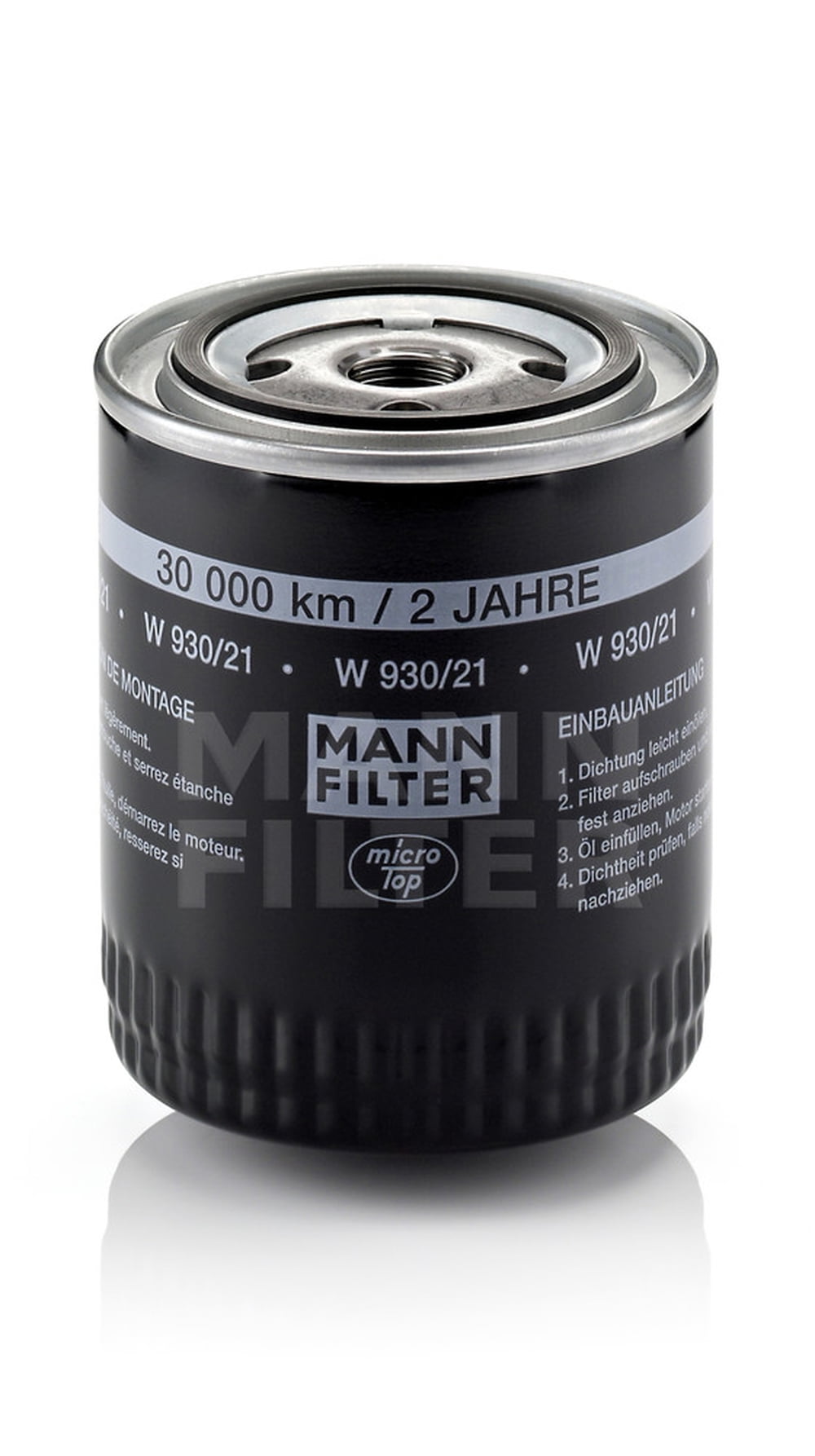 Mann-Hummel W 930/21 Spin-On Oil Filter for Audi Volkswagen, OEM
