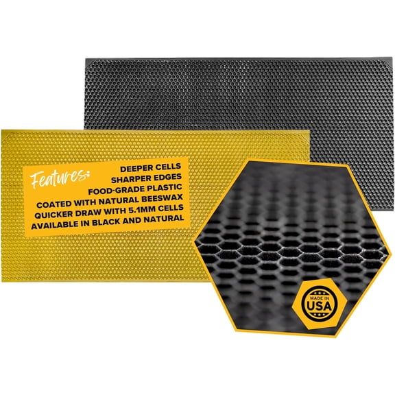 Mann Lake, 8 1/2" Waxed Rite-Cell Foundation, Easy Install Bee Hive Frames, Durable & Bee Friendly Brood Chamber Essential, Withstands Heavy Extracting, Case of 100, Natural