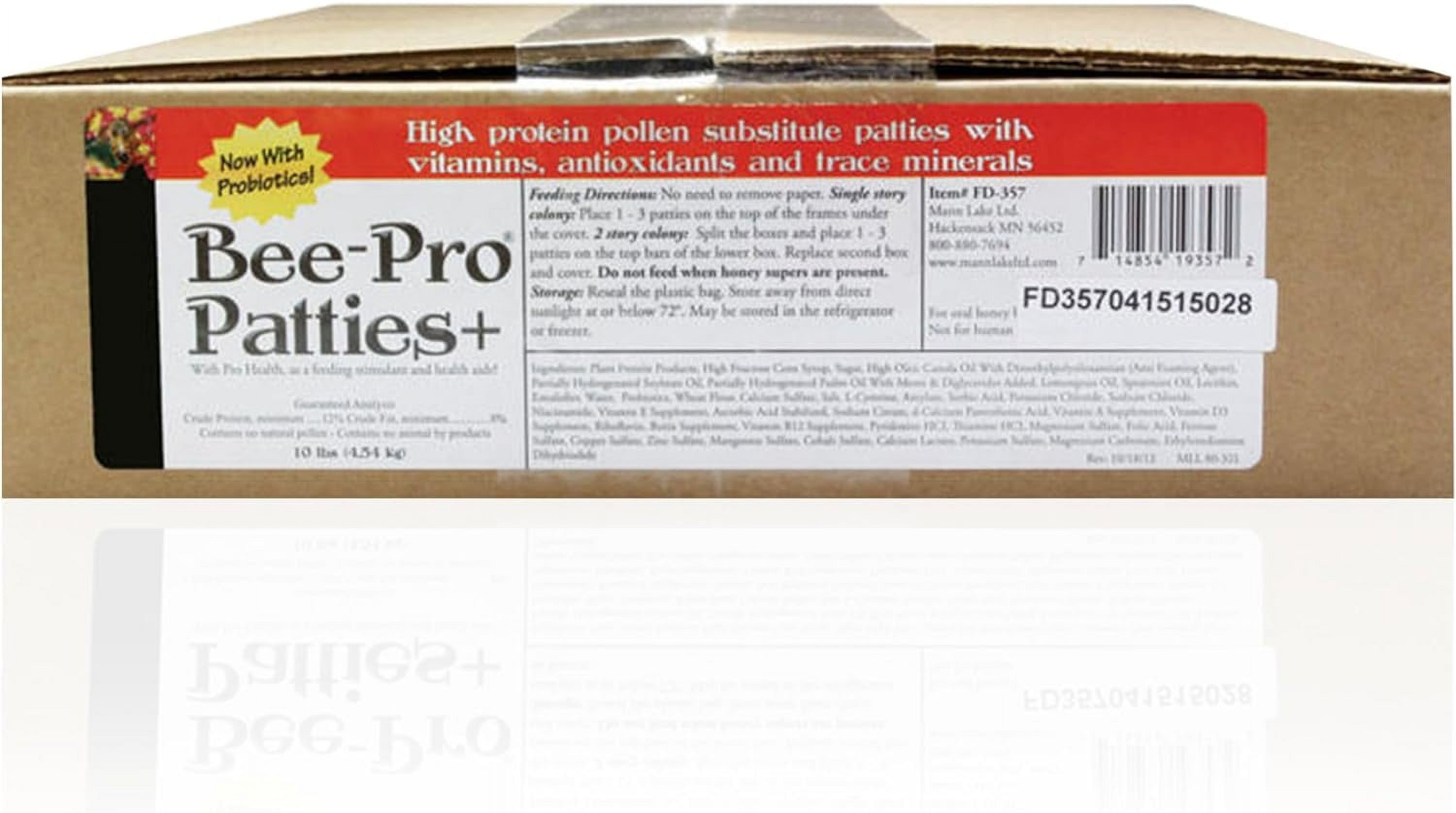 Mann Lake BeePro Patties with Pro Health, ReadytoFeed High Protein