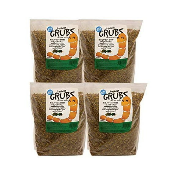 Mann Lake Wonder Grubs Mealworms - Non-GMO, High-Protein, Dry - 5 Lb (Pack of 4)