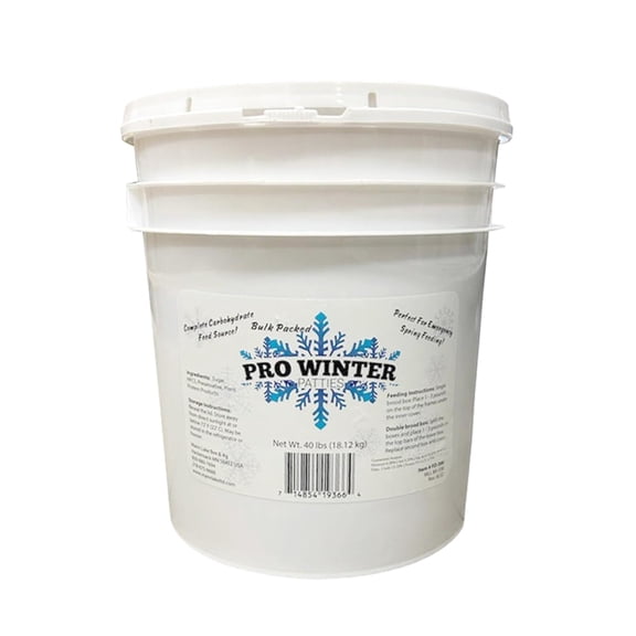 Mann Lake Pro-Feed for Bees, Winter Patties for Beehive Feeding, Supports Colony Survival During Winter, Low Protein Formula for Overwintering Methods, Beekeeping Supplies for Cold Weather,40lb