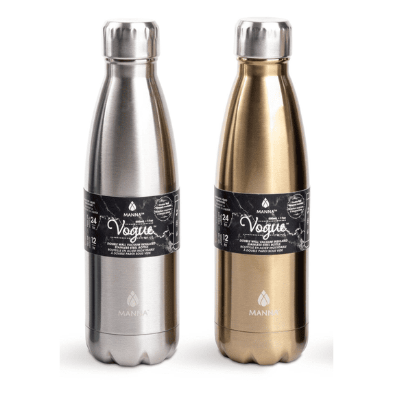 Manna Insulated Stainless Steel Water Bottle with Leakproof Cap – Versatile Hydration in Assorted Sizes and Colors!