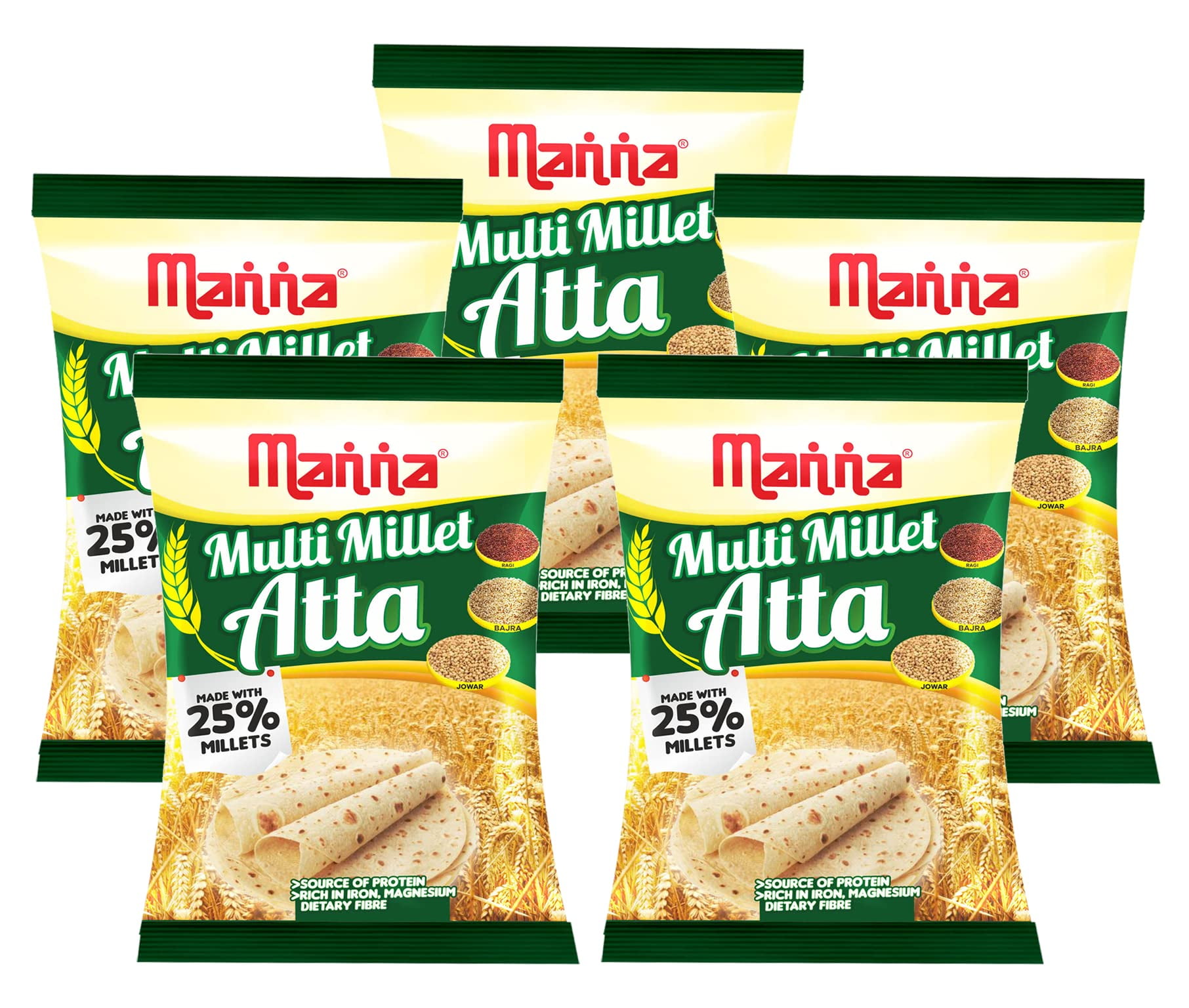 Manna Multigrain Atta/Multi Millet Atta 5Kgs (With Siridhanya Flour