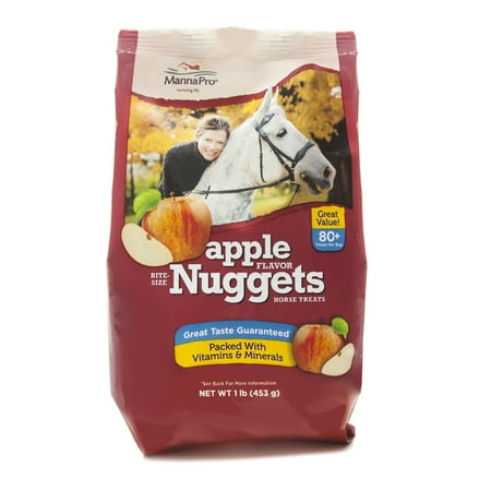 Manna Pro Apple Flavored Bite-Sized Nuggets Horse Treats, 1 Pounds