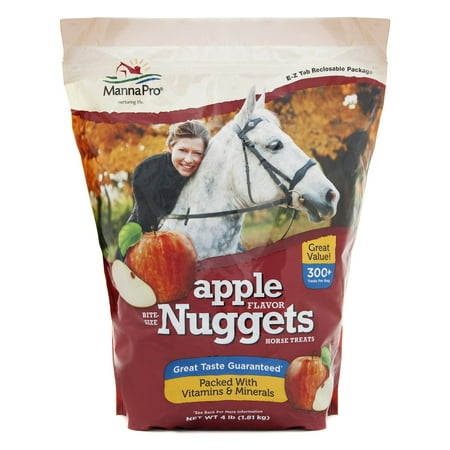 Manna Pro Bite-Size Nuggets Horse Treats, Apple, 4 lbs