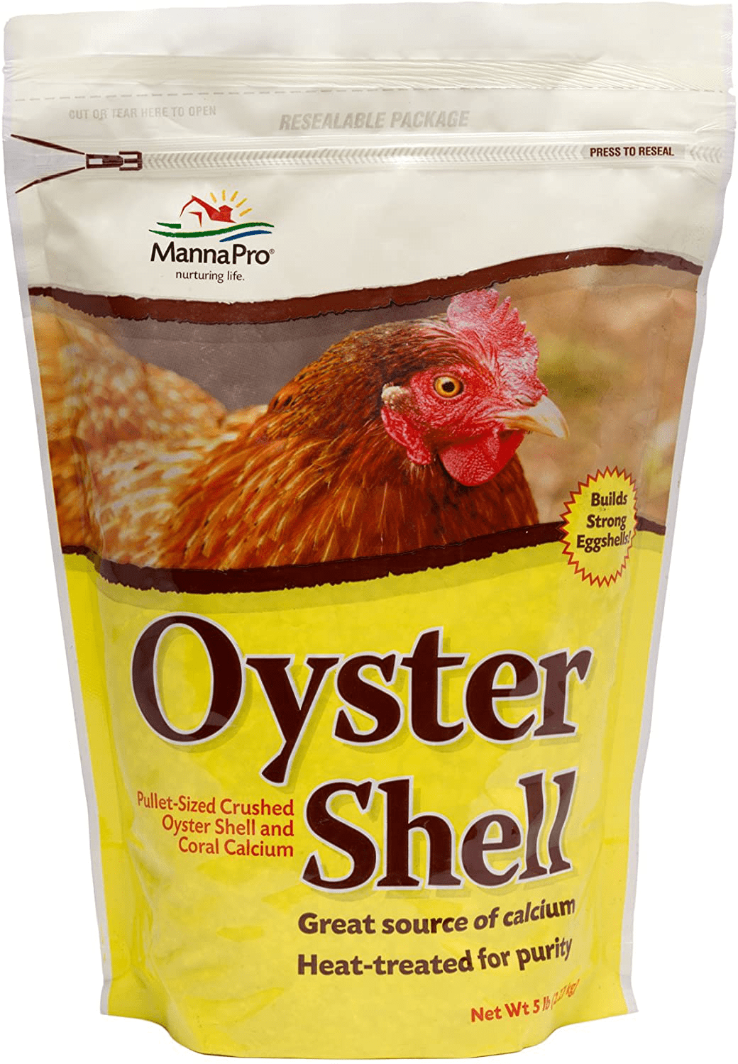 Manna Pro Crushed Oyster Shell | Egg-Laying Chickens | 5 LB