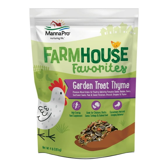 Manna Pro Farmhouse Favorites Garden Thyme Treat for Chickens - 1 Bag - 4lbs.