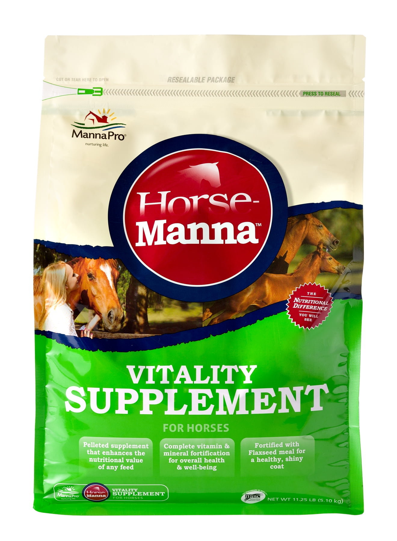 Manna Pro Horse Manna Vitality Supplement for Horses, 11.25 lb