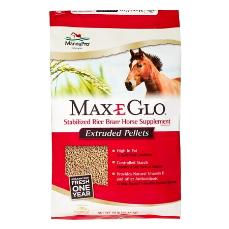 Manna Pro Max-E-Glo Stabilized Rice Bran, Pellet, 40 lb
