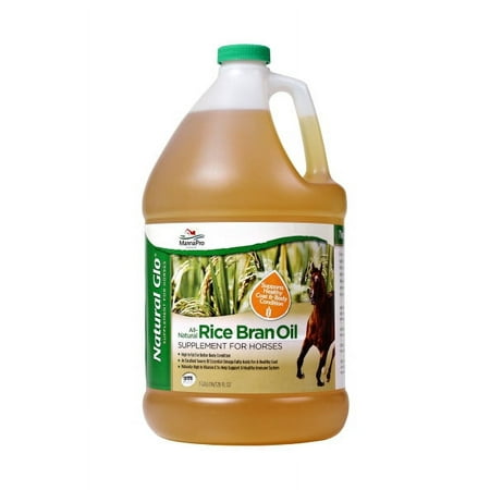 Manna Pro Natural Glo Rice Bran Oil Supplement for Horses, 1 Gallon