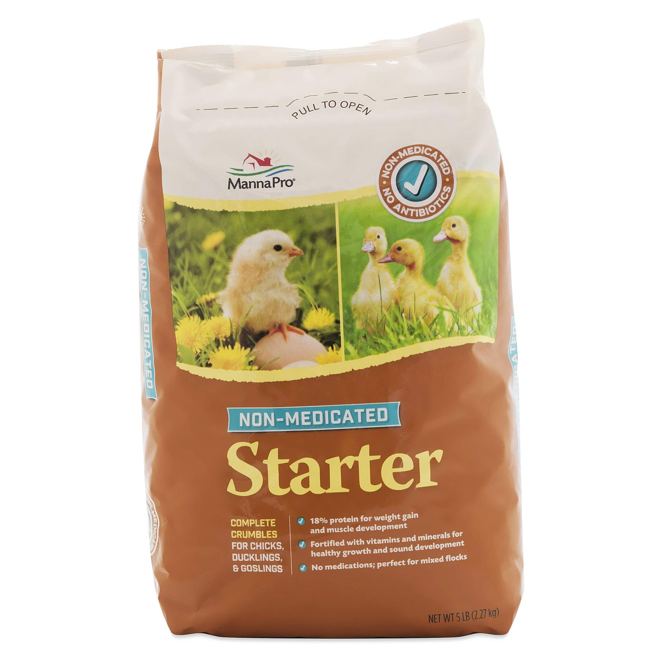 Manna Pro Non-Medicated Starter Crumble Feed for Chicks & DucklingsFormulated with Vitamins & Minerals5 Pounds