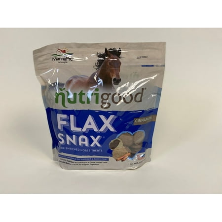 Manna Pro Nutrigood Flax Snax Horse Treat, Cinnamon Flavor 3.2lb