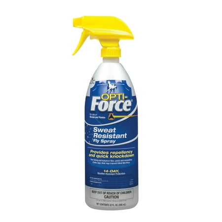 Manna Pro Opti-Force Fly Spray, Sweat Resistent Repellent for Horses, 32 Ounces