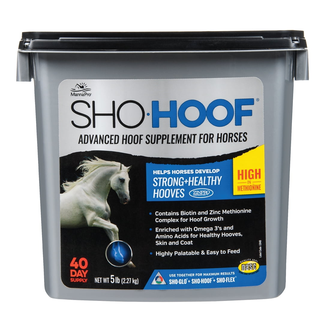 Manna Pro Sho-Hoof Supplement for Horses, Biotin and Zinc Methionine for Healthy Hooves, 5 lb
