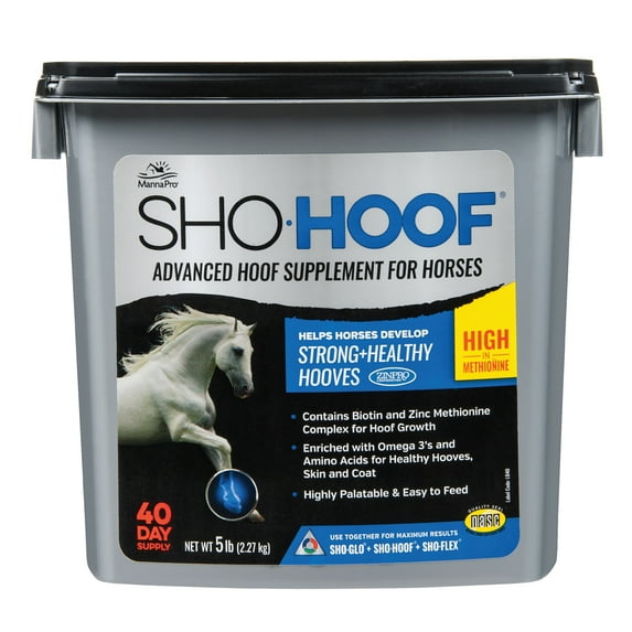 Manna Pro Sho-Hoof Supplement for Horses, Biotin and Zinc Methionine for Healthy Hooves, 5 lb