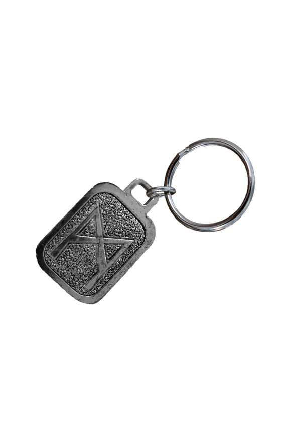 Mannaz Keychain, L071KC, Runes, Germanic, Script, Viking, Medieval, Key Fob, Key Ring, Keys, Zipper Pull, Luggage Tag, Pewter, Backpack, Over 300 Keychains Designs, Handmade in the USA