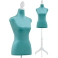 thumbnail image 1 of Mannequin Body Female, Dress Form Mannequin Torso Manikin with 49.6-63.6 inch Height Adjustable Wooden Tripod Stand, High Density Foam Portable Display Mannequin for Sewing Dress Display, Green, 1 of 7