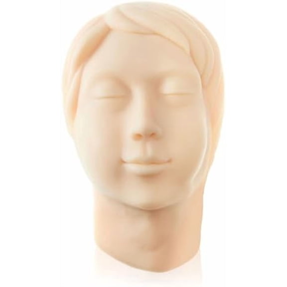 Mannequin Face Model Injection Training Silicone Mannequin Women Head Makeup Silicone Face Realistic for Practice Training to Doctor, Esthetician