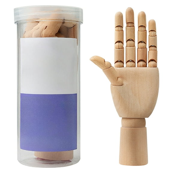 Mannequin Hand for Nails, 10 Inch Left Hand Wood Model, Nail Mannequin Hand, Adjustable Fingers and Wrist for Practice and Display, Ideal for Artists and Decor
