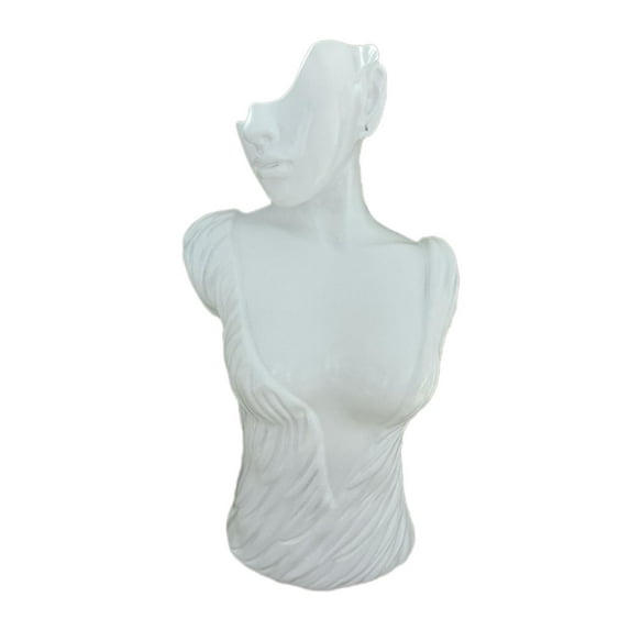 Mannequin Head Bust Stand Jewelry Display Necklace Earring Chain Holder Rack S White 25X13X11cm