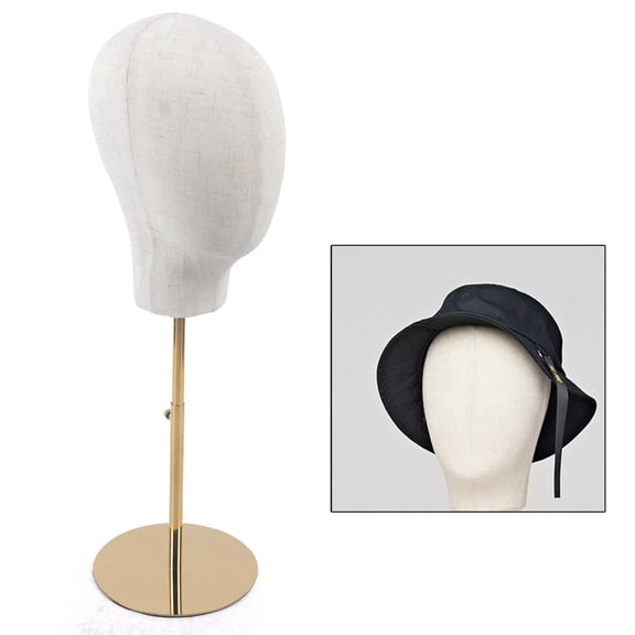 Mannequin Head Hat Stand Wig Head Display Linen Wig Holder Hat Rack Cap Canvas Head for Wigs Detachable Wig Display Model Head Stand for Wigs Hats Caps Headdress Storage