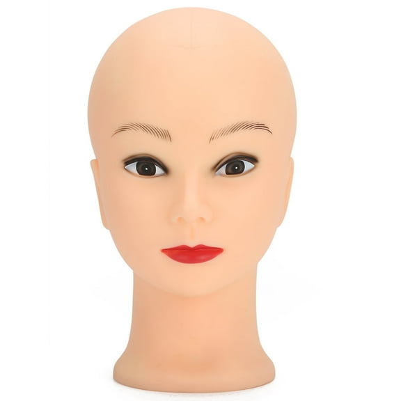 Mannequin Head Makeup Training Practice Wig Hat Display Female Face Bald Mannequin Head Wig Making Display Hat Display 49cm (With makeup)