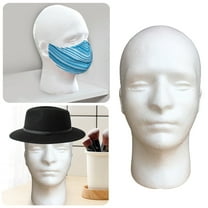 Bradem Male Styrofoam Mannequin Head - Model Foam Wig, Hair & Glasses Display Stand, Sturdy for Wig Styling & Accessory 灞曠ず