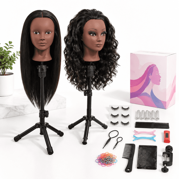 Mannequin Head With Real Human Hair 18" Manikining