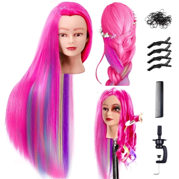 Mannequin Head with Colorful Hair 26"-28"