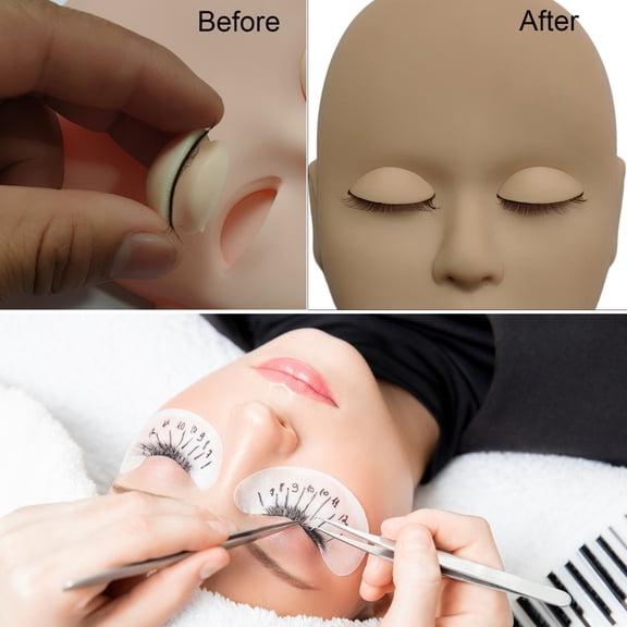 Mannequin Head with Removable Simulated Eyelids,Multifunctional Head Model for False Eyelash Extensions Practice