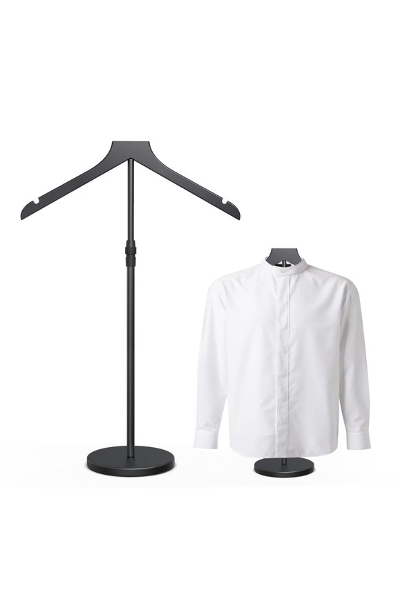 Mannequin Torso Garment Rack, 18-34 Inch Adjustable Height for Retail Store, Stable Display Stand for Shirt Coat Jacket, Portable Clothes Holder, Black