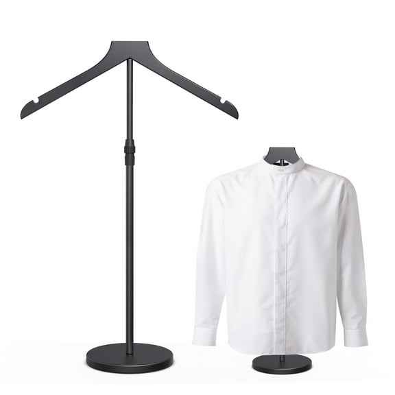 Mannequin Torso Garment Rack, 18-34 Inch Adjustable Height for Retail Store, Stable Display Stand for Shirt Coat Jacket, Portable Clothes Holder, Black
