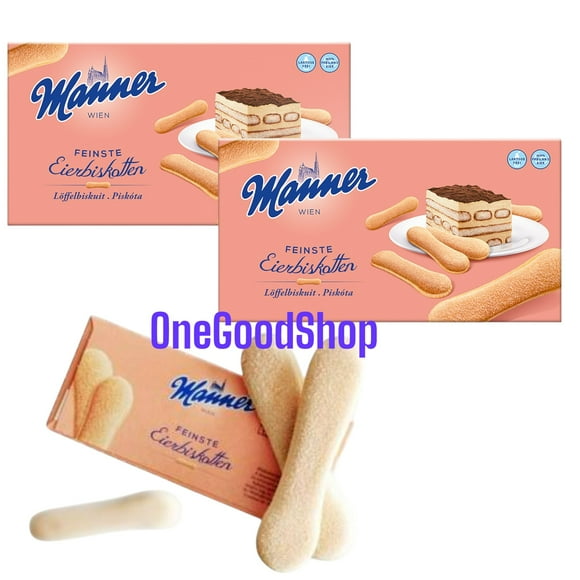 Manner Lady Fingers, 7oz/200g each, (2 Pack) Perfect for tiramisu and other delicious desserts. Product of Austria. Roasted by Manner in Vienna