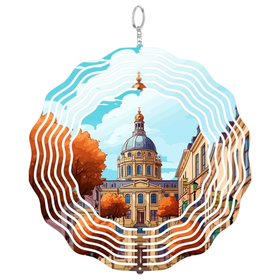 Mannheim Germany Water Tower 3D Wind Spinner Stainless Steel Kinetic Yard Art Garden Decor Travel Souvenir