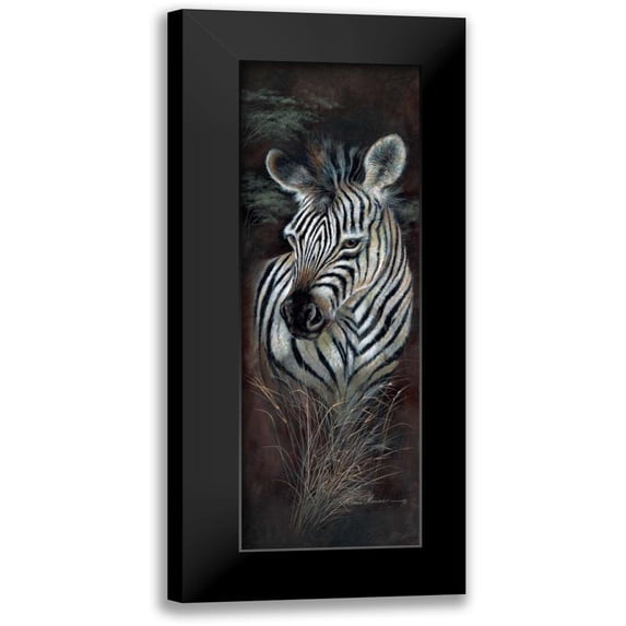 Manning, Ruane 11x24 Black Modern Framed Museum Art Print Titled - Striped Innocence