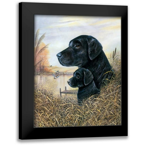 Manning, Ruane 12x14 Black Modern Framed Museum Art Print Titled - By the Dock