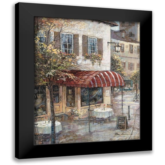 Manning, Ruane 12x14 Black Modern Framed Museum Art Print Titled - Coffee House Ambience
