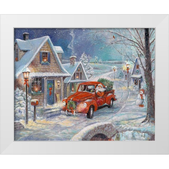 Manning, Ruane 14x12 White Modern Wood Framed Museum Art Print Titled - Santas Tree Farm