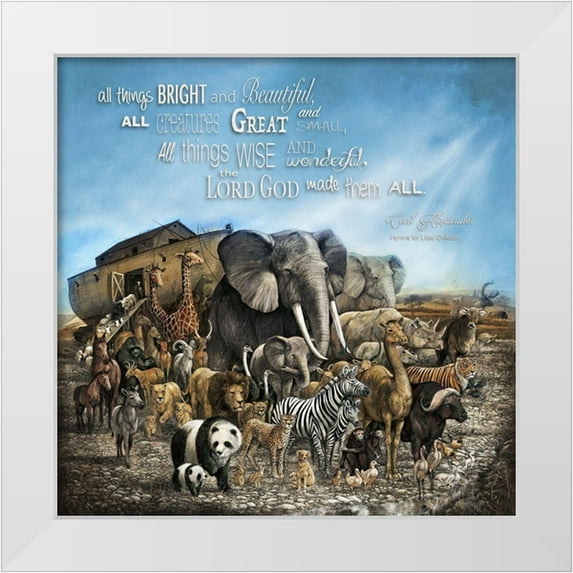 Manning, Ruane 15x15 White Modern Wood Framed Museum Art Print Titled - All Things Bright and Beautiful