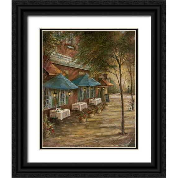 Manning, Ruane 15x18 Black Ornate Wood Framed with Double Matting Museum Art Print Titled - Dinner For Two