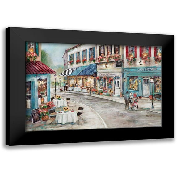 Manning, Ruane 18x13 Black Modern Framed Museum Art Print Titled - Quaint Cafe