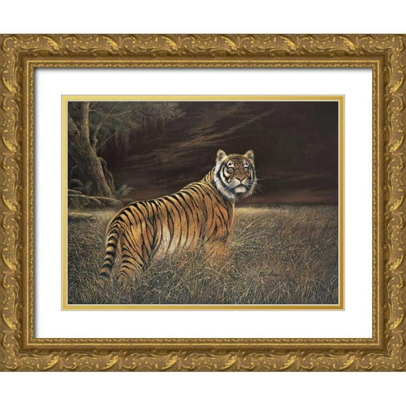 Manning, Ruane 18x15 Gold Ornate Wood Framed with Double Matting Museum Art Print Titled - Splendor in the Grass